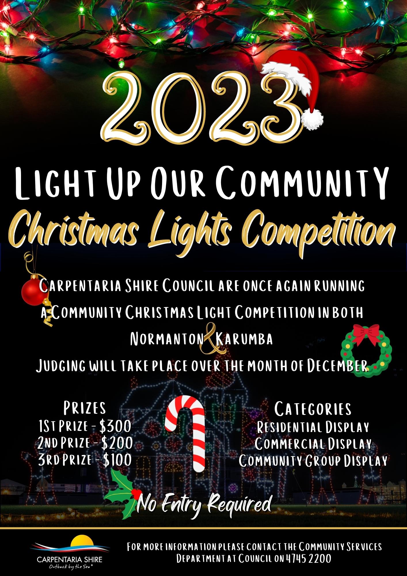 Christmas lights competition poster 2023