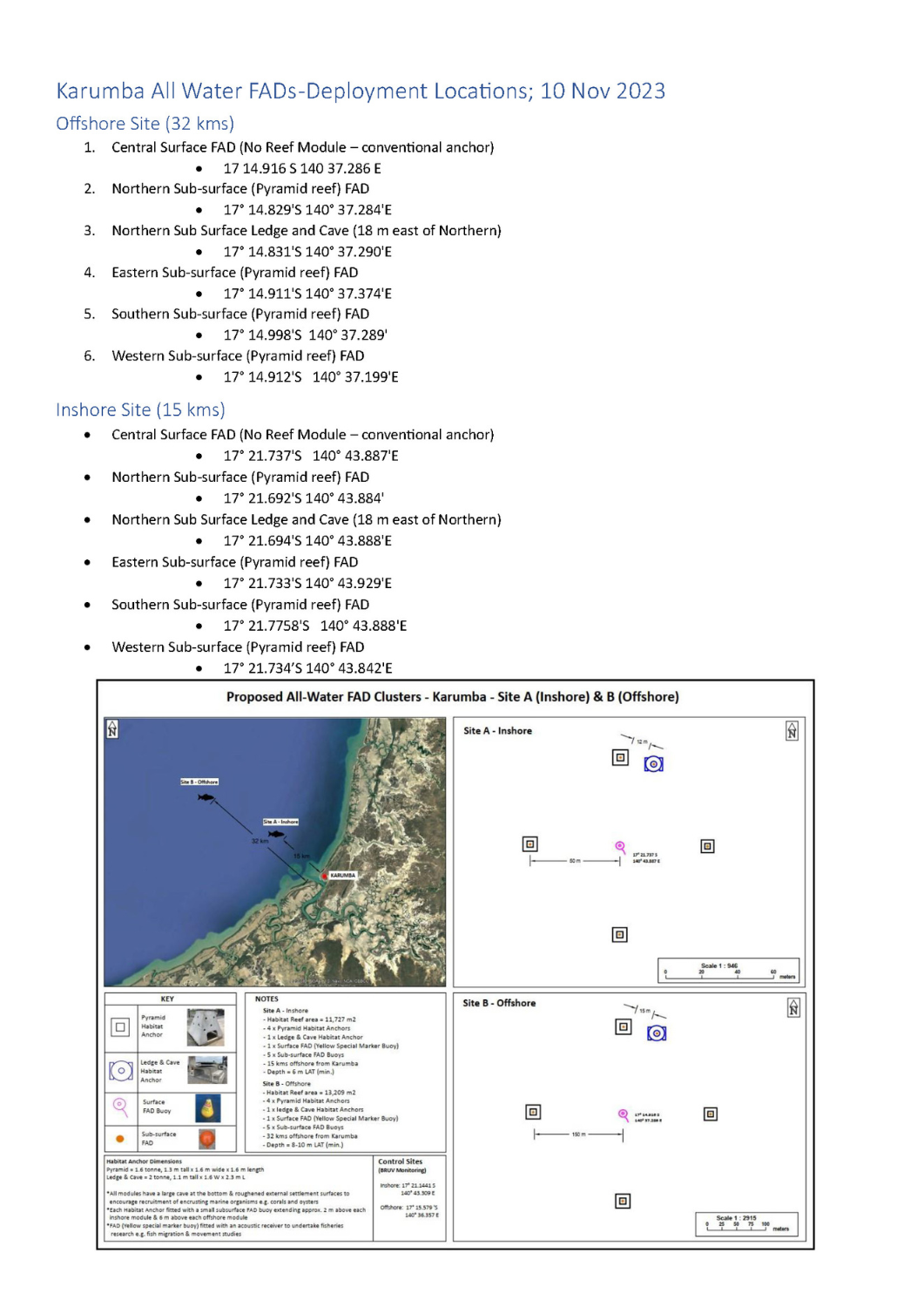 Reef deployment locations 1