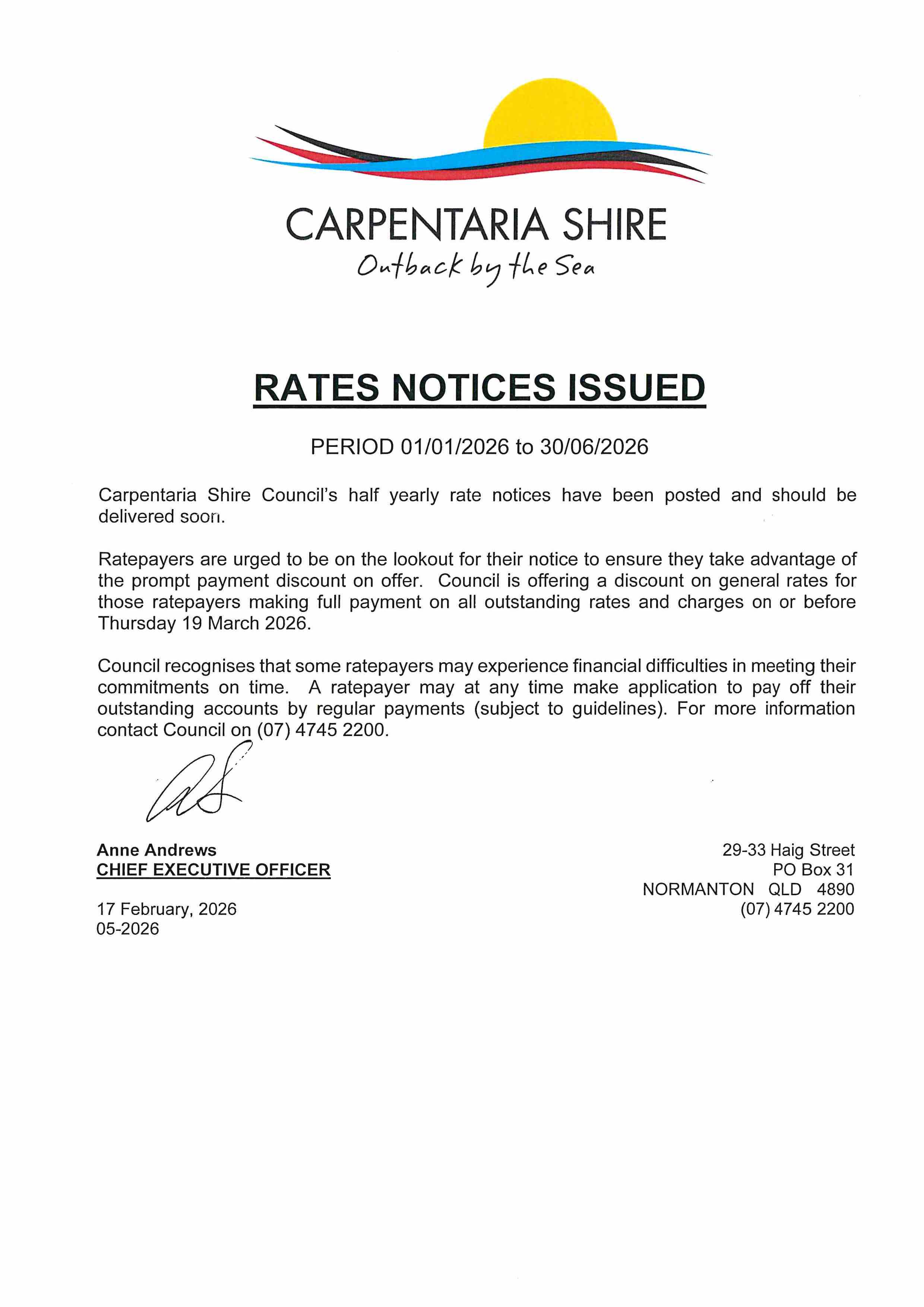 05-2026 Levy Media Release - 2nd Levy Rates Notices Issued.jpg